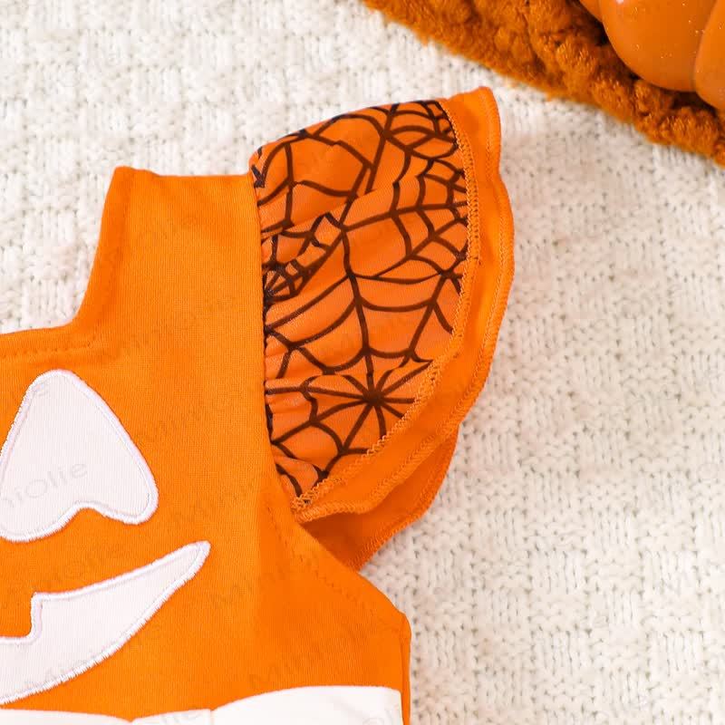 Baby Halloween Bow Flutter Sleeve Onesie - image 13