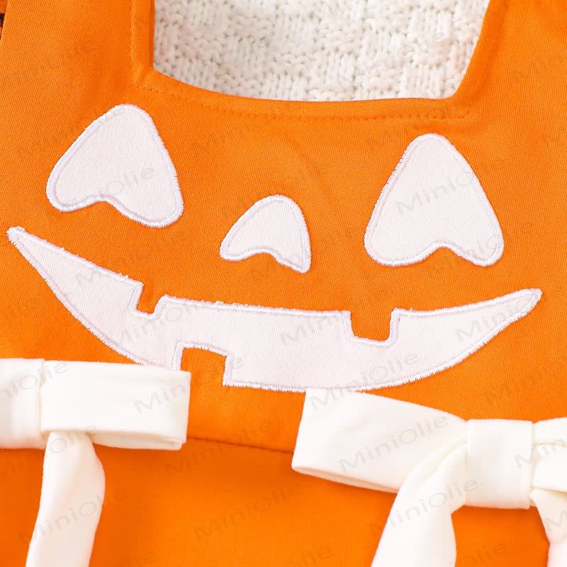 Baby Halloween Bow Flutter Sleeve Onesie - image 12