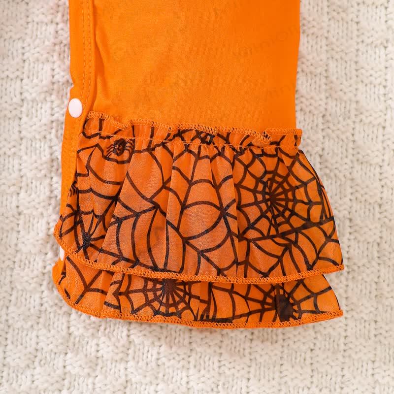 Baby Halloween Bow Flutter Sleeve Onesie - image 15