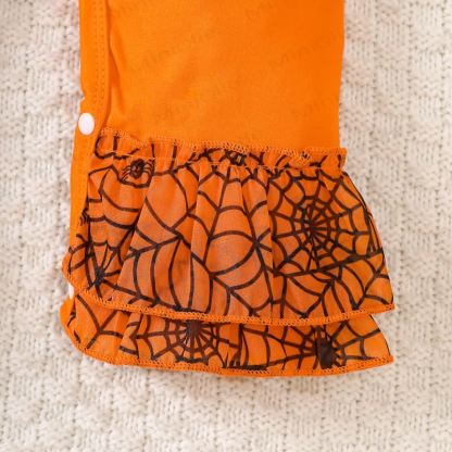 Baby Halloween Bow Flutter Sleeve Onesie - image 15
