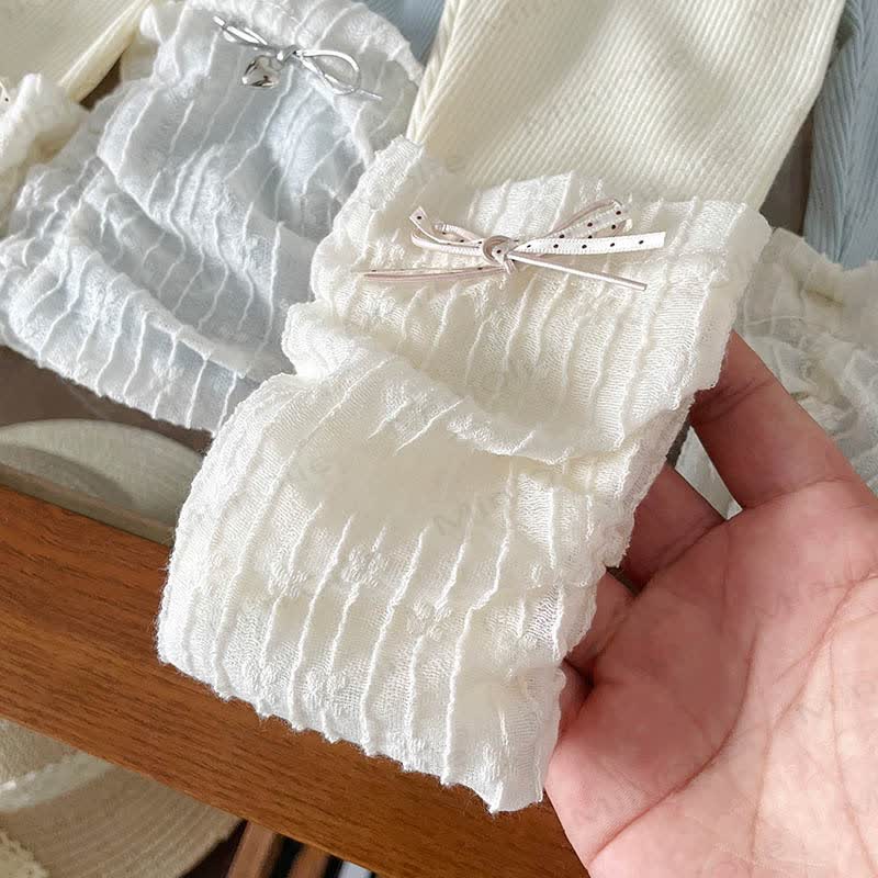 Toddler Girl Soft Ribbed Lace Bow Hem Leggings - image 7