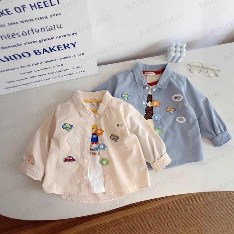 Toddler Cartoon Applique Snap Front Shirt - image 1