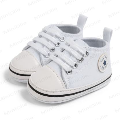 Baby First Walker Canvas Shoes - White - 12-18M - image 3