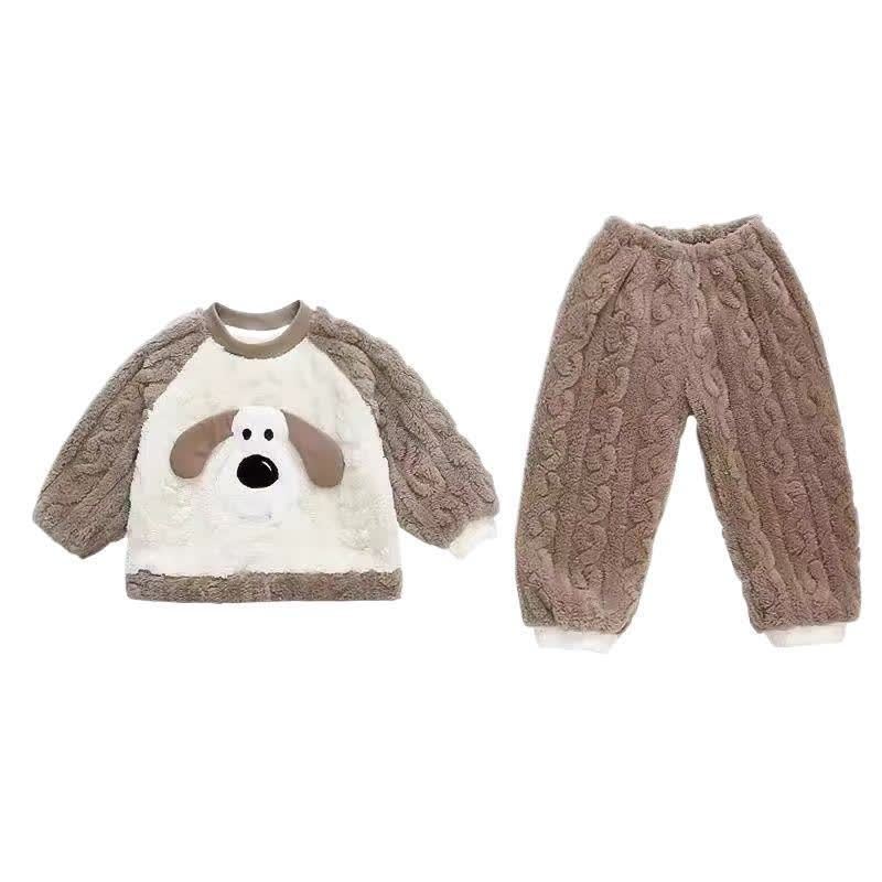 Toddler Puppy Teddy Fleece Winter Pajama 2-piece Set - image 5
