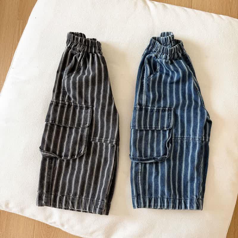 Toddler Boys Pinstripe Cargo Wide Leg Pants - image 5