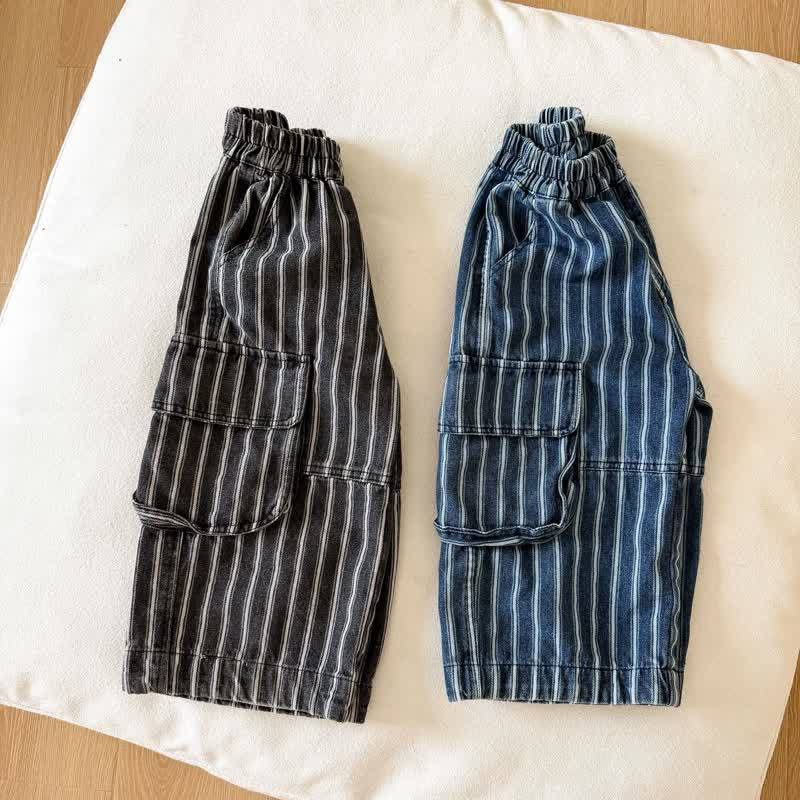 Toddler Boys Pinstripe Cargo Wide Leg Pants - image 5