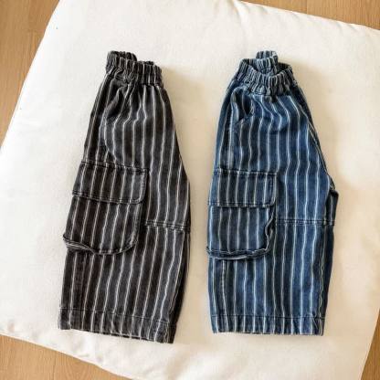 Toddler Boys Pinstripe Cargo Wide Leg Pants - image 5