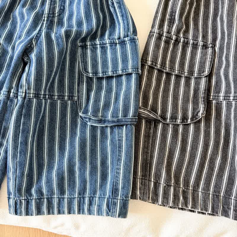 Toddler Boys Pinstripe Cargo Wide Leg Pants - image 8