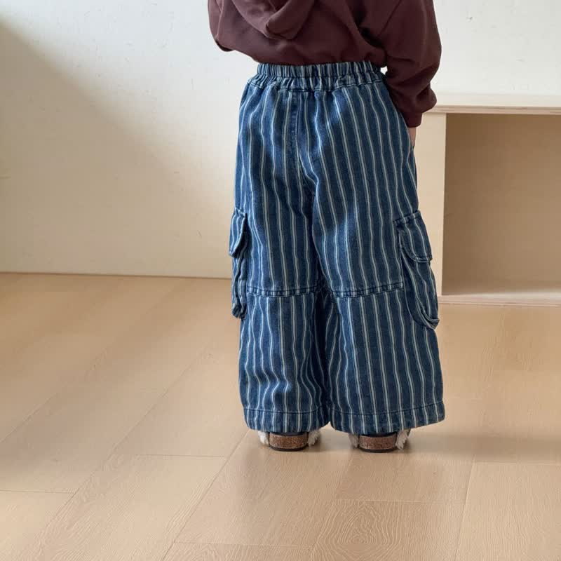 Toddler Boys Pinstripe Cargo Wide Leg Pants - image 4