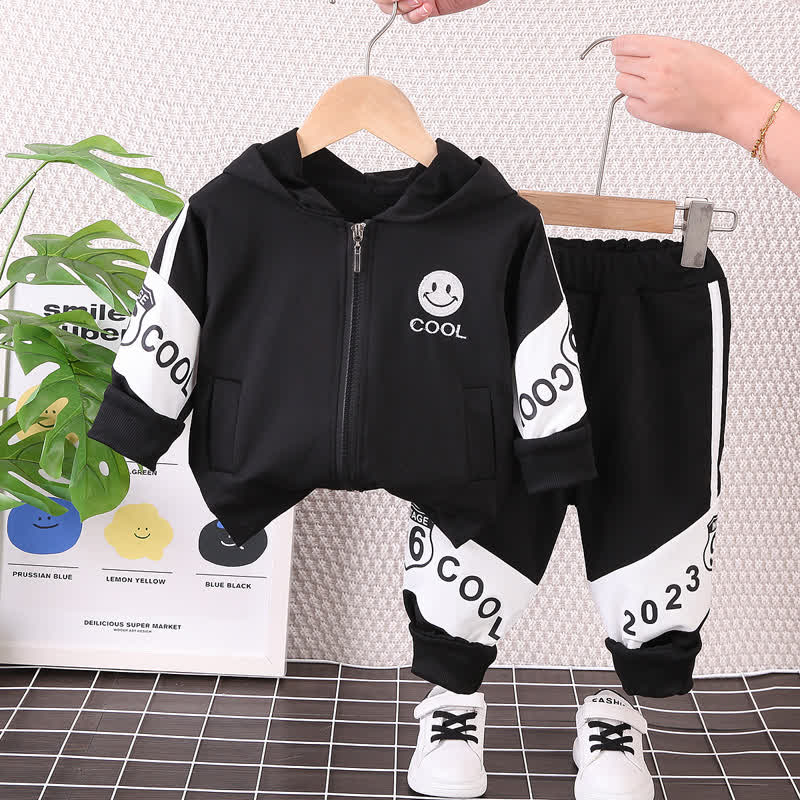 Toddler Contrast Sleeve Varsity Jacket and Jogger 2-piece Set - Black COOL - 4-5T - image 6
