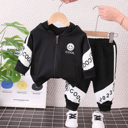 Toddler Contrast Sleeve Varsity Jacket and Jogger 2-piece Set - Black COOL - 4-5T - image 6