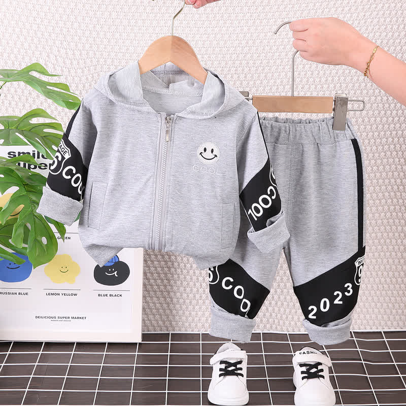 Toddler Contrast Sleeve Varsity Jacket and Jogger 2-piece Set - Gray COOL - 4-5T - image 7