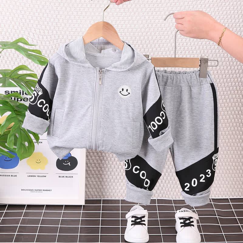 Toddler Contrast Sleeve Varsity Jacket and Jogger 2-piece Set - Gray COOL - 4-5T - image 7