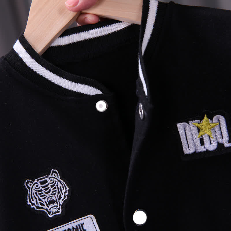 Toddler Contrast Sleeve Varsity Jacket and Jogger 2-piece Set - image 10