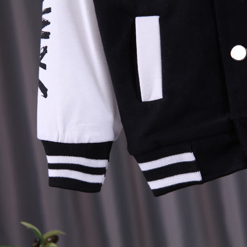 Toddler Contrast Sleeve Varsity Jacket and Jogger 2-piece Set - image 13