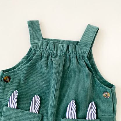 Baby Toddler Green Bunny Corduroy Overalls - image 4