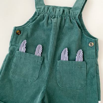 Baby Toddler Green Bunny Corduroy Overalls - image 6