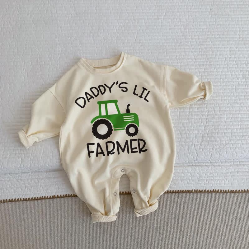 DADDY'S LIL FARMER Baby Beige Romper - Beige - 2-3T - image 1