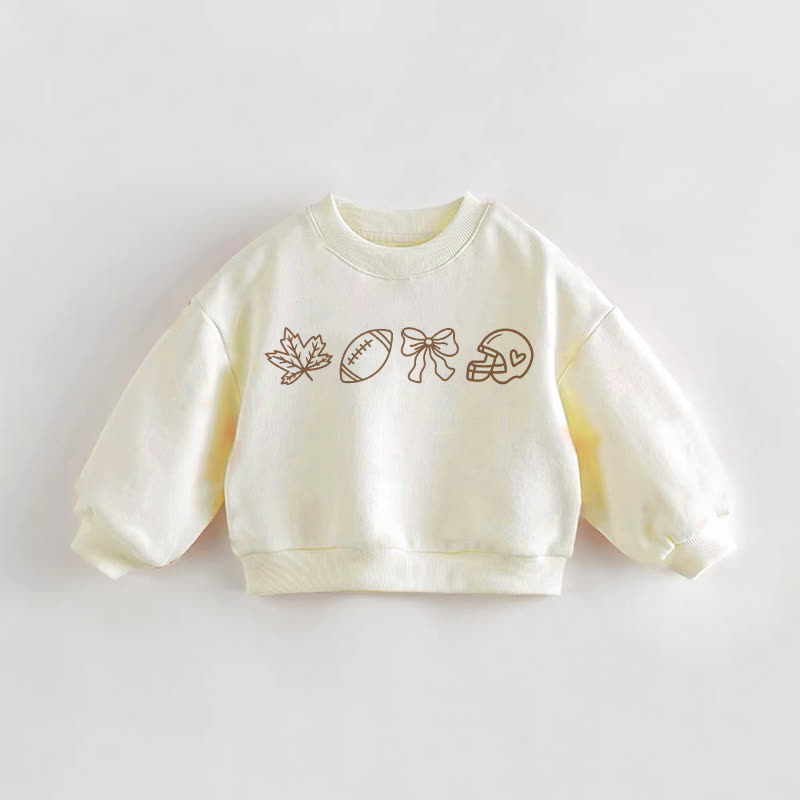 Baby Toddler Football Maple Cream Sweatshirt - Cream - 3-5T - image 1