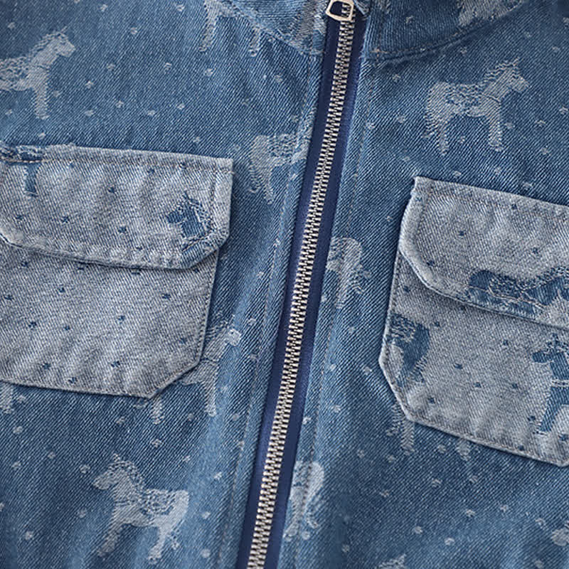 Toddler Baby Horse Denim Jacket and Pants 3-piece Set - image 6