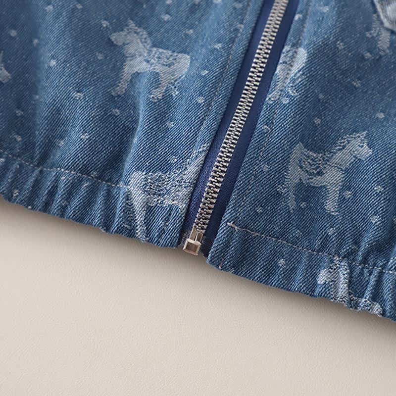 Toddler Baby Horse Denim Jacket and Pants 3-piece Set - image 8