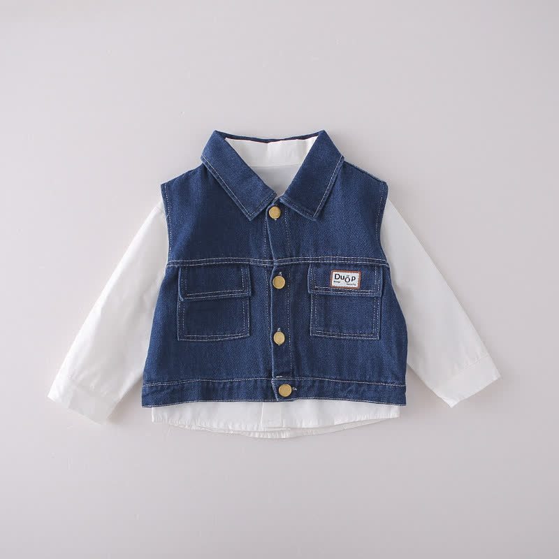 Baby Toddler Casual Denim Vest and Pants 3-piece Set - image 5