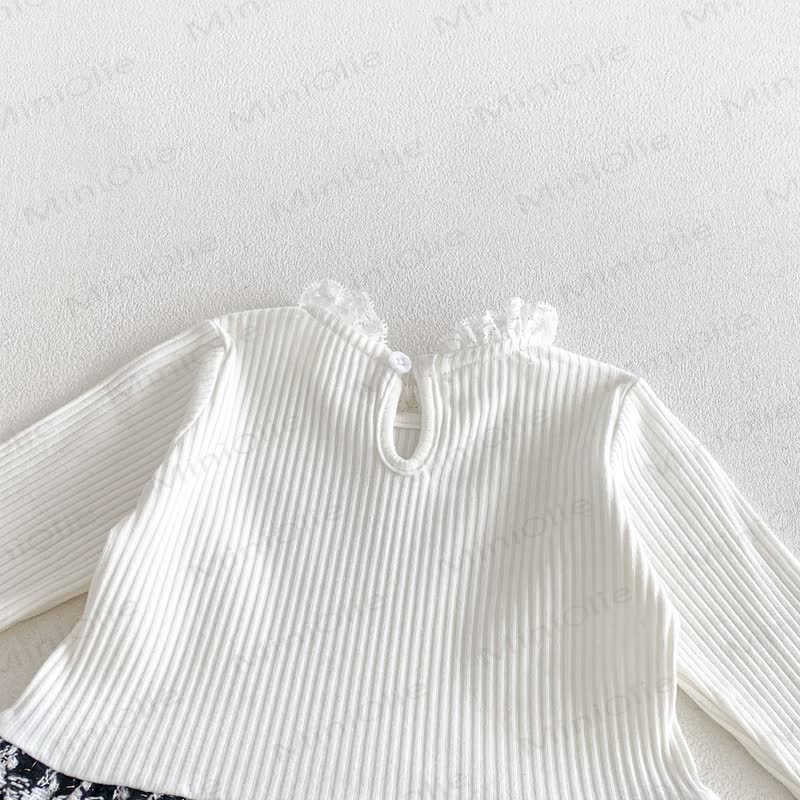 Baby Girl Houndstooth Outerwear and Ribbed Dress Set - image 8