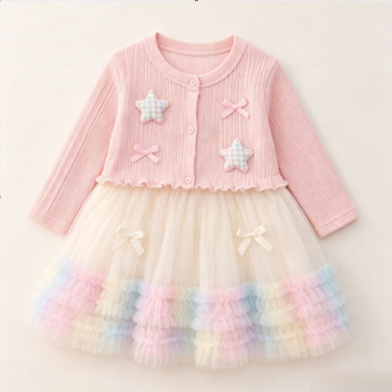 Baby Toddler Knit Tulle Dress - Pink - 3-4T - image 2