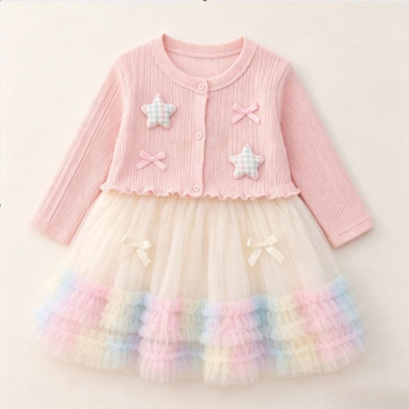 Baby Toddler Knit Tulle Dress - Pink - 3-4T - image 2