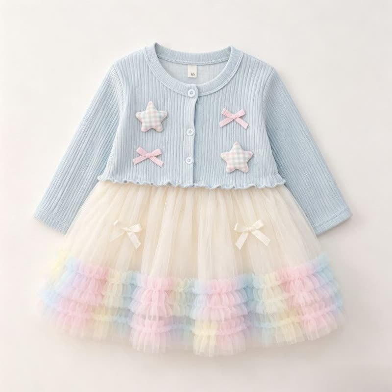 Baby Toddler Knit Tulle Dress - Blue - 3-4T - image 4