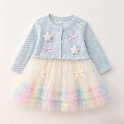 Baby Toddler Knit Tulle Dress - Blue - 3-4T - image 4