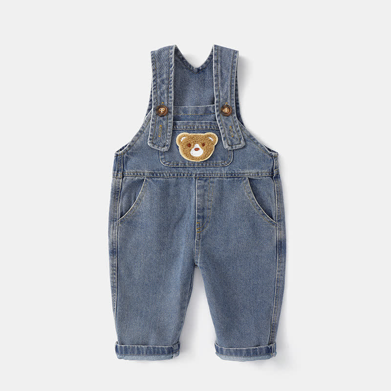 Baby Toddler Bear Pocket Denim Overalls - Blue - 4-5T - image 2