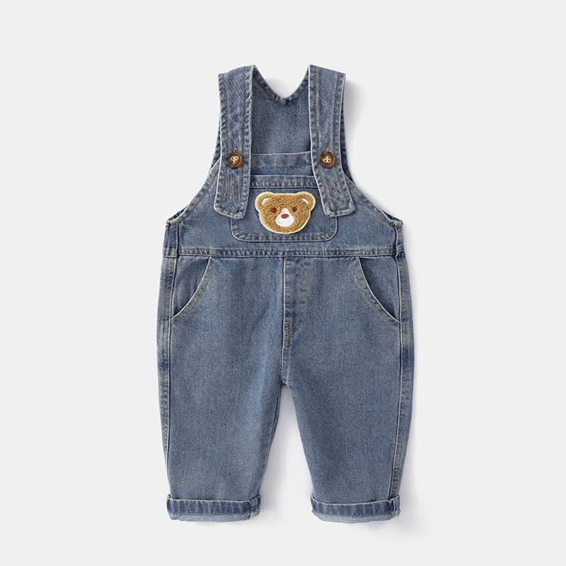 Baby Toddler Bear Pocket Denim Overalls - Blue - 4-5T - image 2