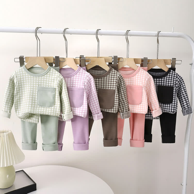 Toddler Gingham Top and Pants Pyjama 2-piece Set - image 1