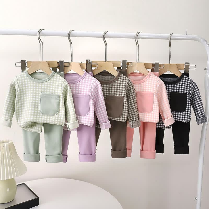 Toddler Gingham Top and Pants Pyjama 2-piece Set - image 1