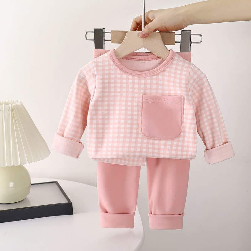 Toddler Gingham Top and Pants Pyjama 2-piece Set - Pink - 10-11T - image 2