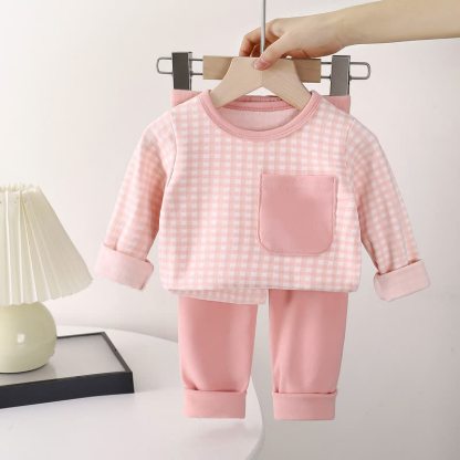 Toddler Gingham Top and Pants Pyjama 2-piece Set - Pink - 10-11T - image 2