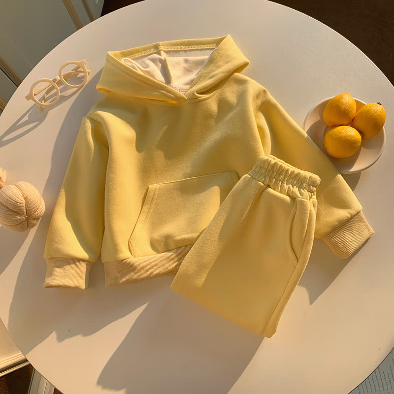 Toddler Girls Pullover Hoodie and Jogger 2-piece Set - Yellow - 10-11T - image 2