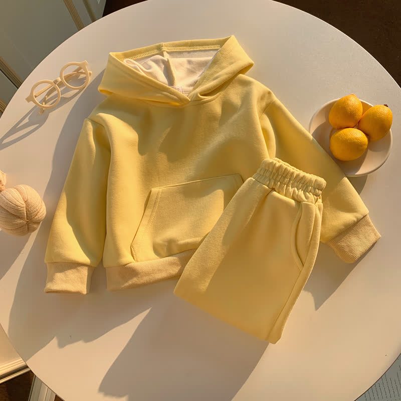 Toddler Girls Pullover Hoodie and Jogger 2-piece Set - Yellow - 10-11T - image 2