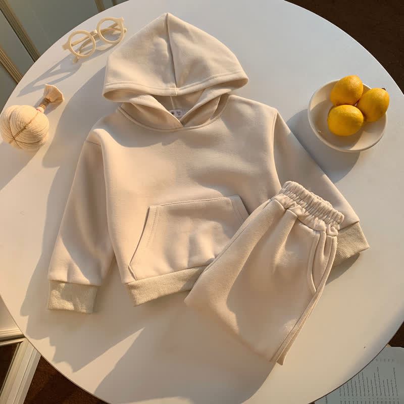 Toddler Girls Pullover Hoodie and Jogger 2-piece Set - Beige - 10-11T - image 4