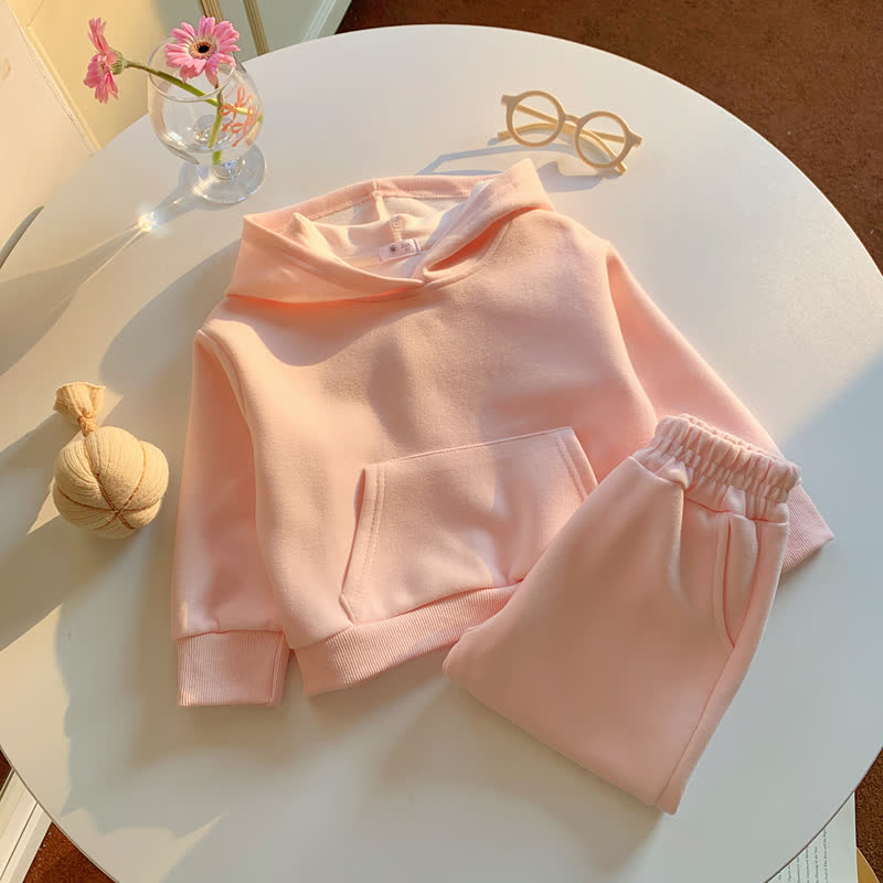 Toddler Girls Pullover Hoodie and Jogger 2-piece Set - Pink - 10-11T - image 5