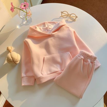 Toddler Girls Pullover Hoodie and Jogger 2-piece Set - Pink - 10-11T - image 5