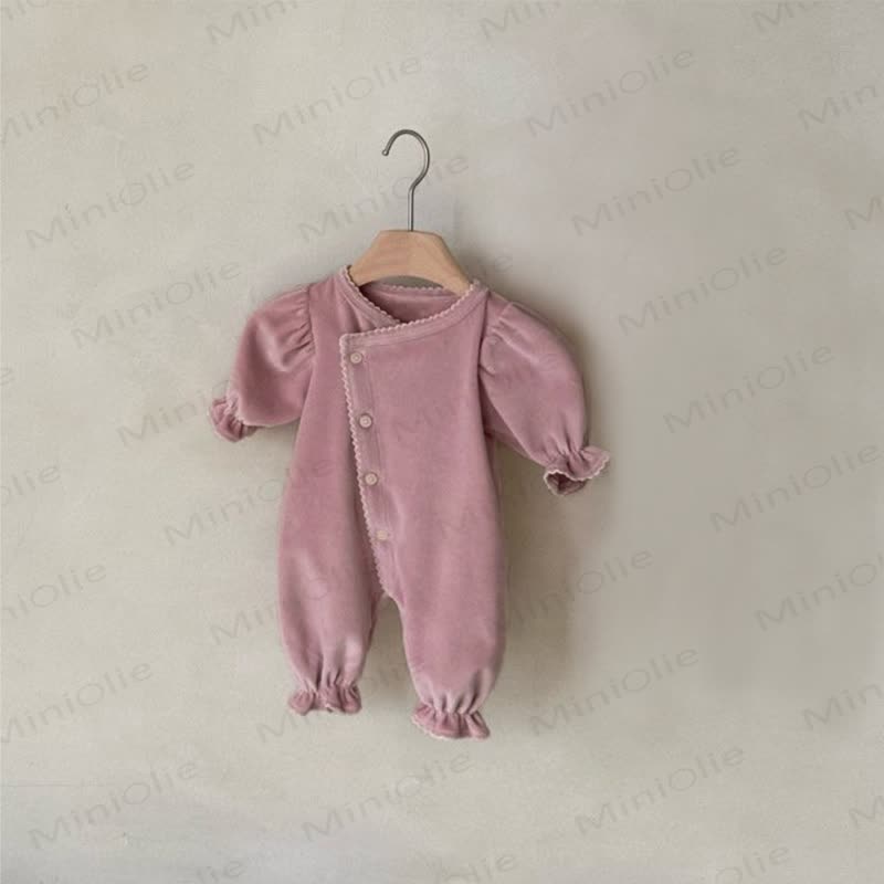 Baby Ruffle Trim Long Sleeve Romper - Pink - 18-24M - image 3