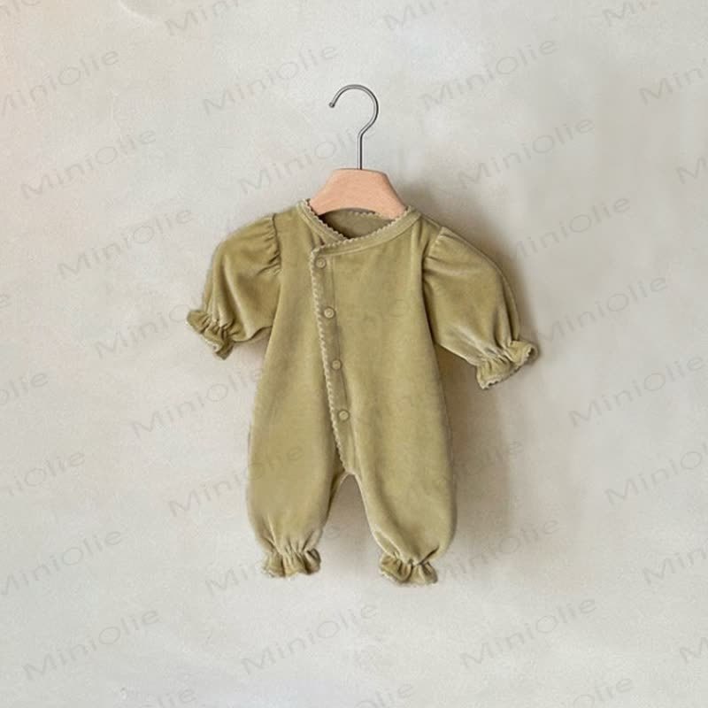 Baby Ruffle Trim Long Sleeve Romper - Yellow - 18-24M - image 4