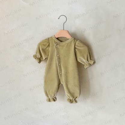 Baby Ruffle Trim Long Sleeve Romper - Yellow - 18-24M - image 4