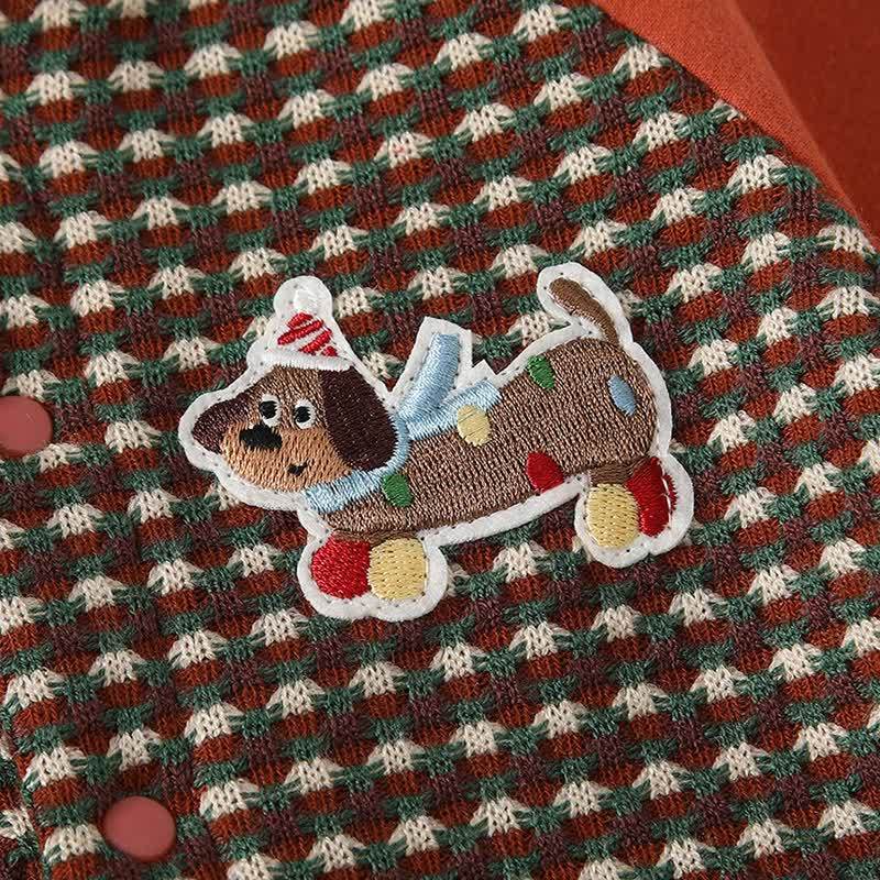 Baby Houndstooth Knit Puppy Romper - image 7