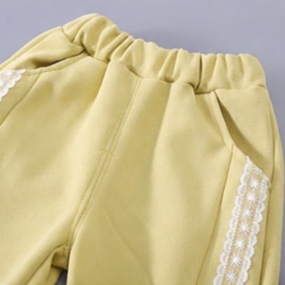 Toddler Girl Lace Trim Ruffle Hoodie and Pants 2-piece Set - image 8