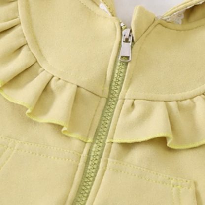 Toddler Girl Lace Trim Ruffle Hoodie and Pants 2-piece Set - image 5