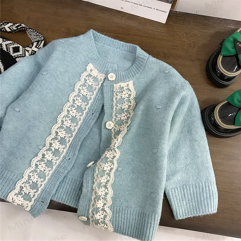 Toddler Girl Vintage Flower Print Dress and Outerwear - Blue - 8-9T - image 2