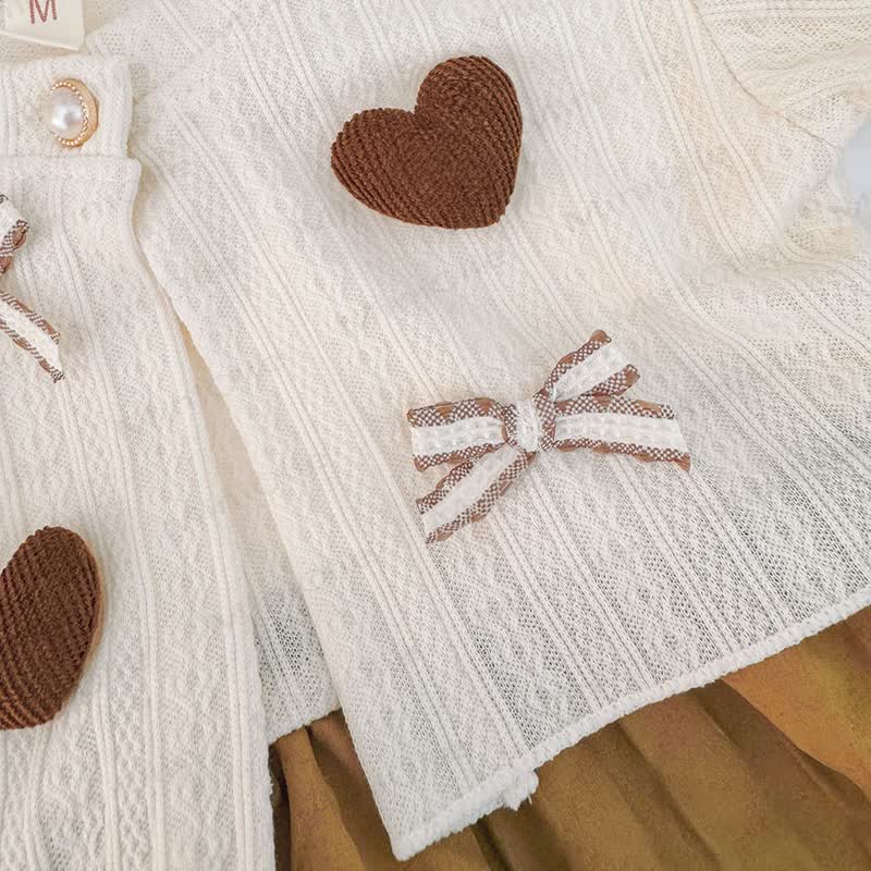 Baby Toddler Girl Heart Bow Cardigan Dress - image 5